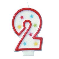 Numeral Candle With Happy Birthday Cake Topper - 2- alt image 0