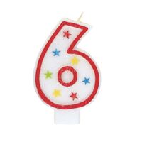 Numeral Candle With Happy Birthday Cake Topper - 6- alt image 0