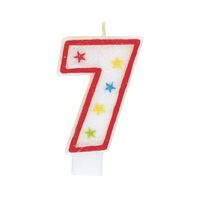 Numeral Candle With Happy Birthday Cake Topper - 7- alt image 0