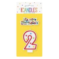 Numeral Candle With Happy Birthday Cake Topper - 2- main image