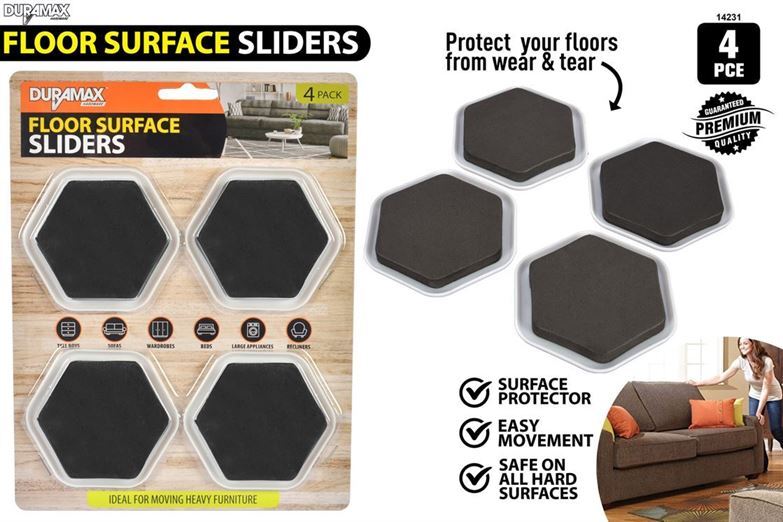 Portable 4pc Furniture Movers Sliders Pads For Carpet Hardwood Floors Tiles- alt image 0