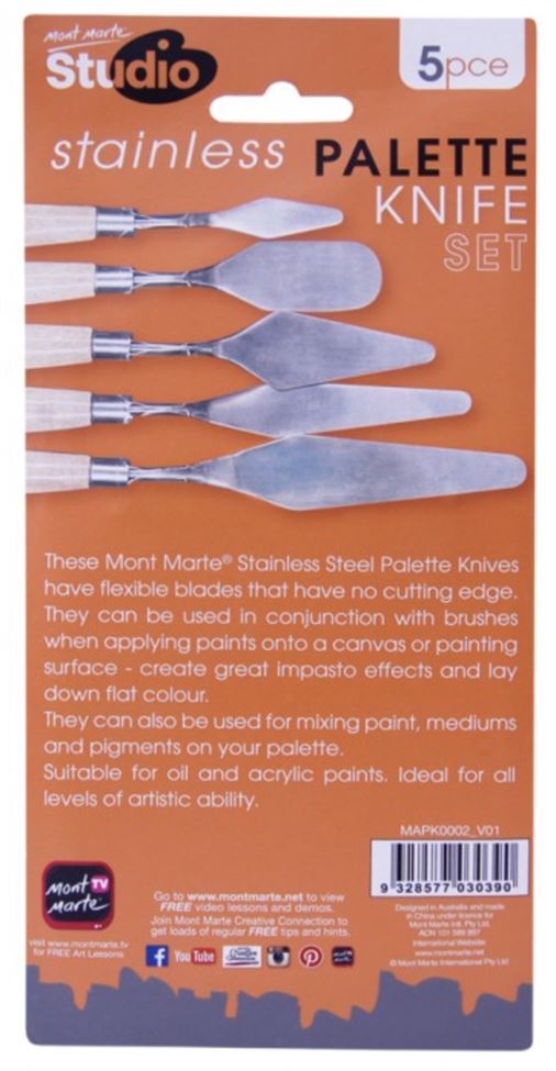 Mont Marte Studio Series - Palette Knife Set 5pc (Stainless Steel)- alt image 0