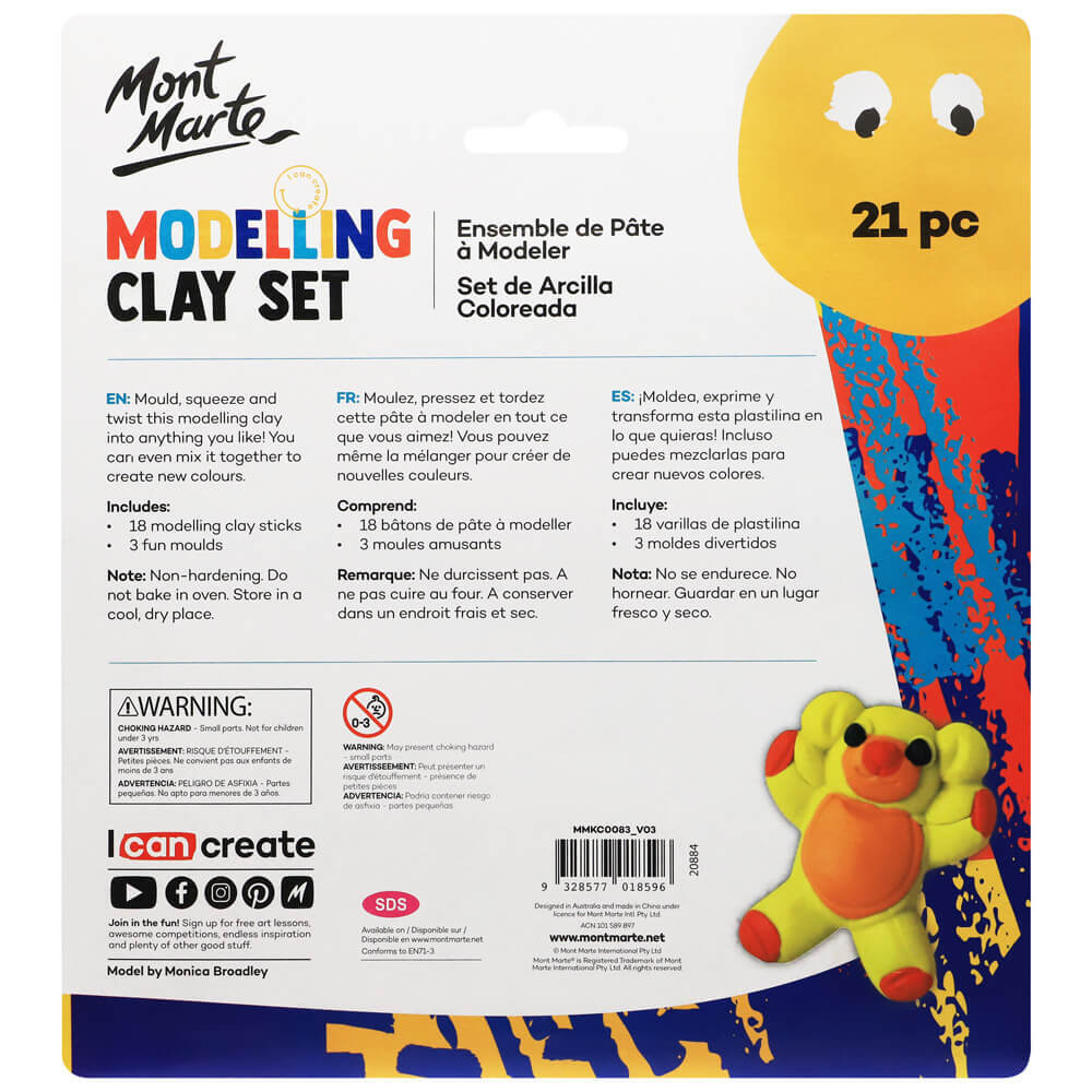 Mont Marte Kids - Modelling Clay Set w/Moulds 21pc- alt image 0