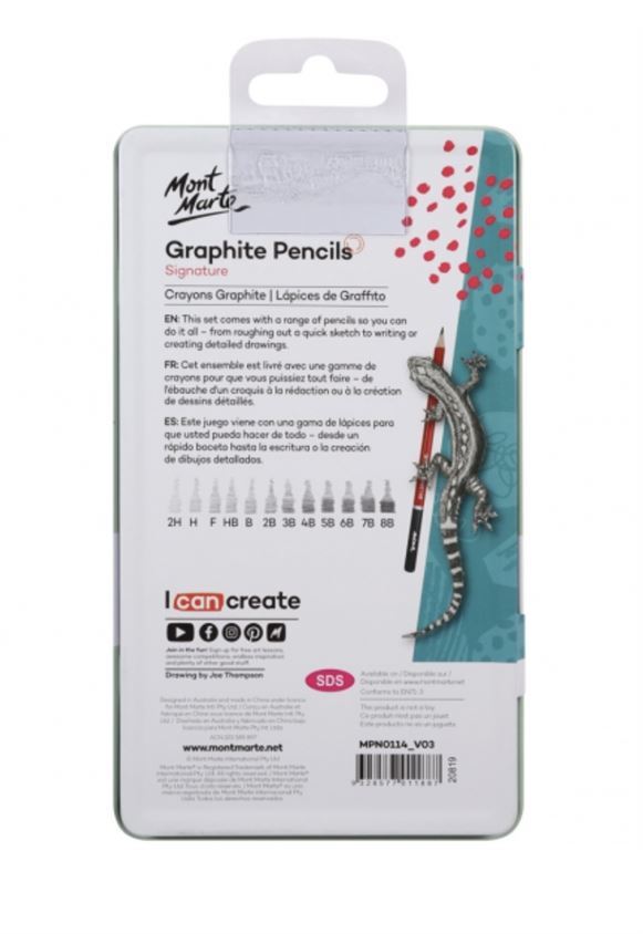 Mont Marte Signature Graphite Pencils - Metal Tin 12pc- alt image 0