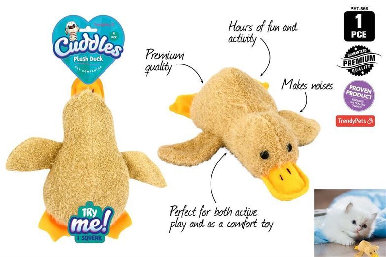Plush Duck Dog Toy with Squeaky- alt image 0