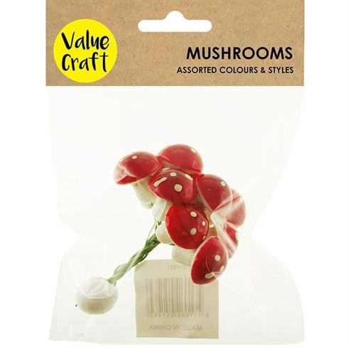 Craft Mushrooms Medium with Stem 10pk- alt image 0