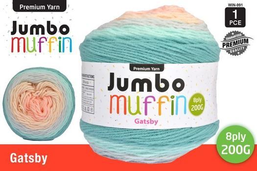 Jumbo Muffin Premium Knitting Yarn 8ply 200G Gatsby- alt image 0