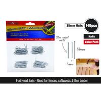 Flat Head Nails Value Pack 140pc 38mm- alt image 0