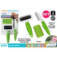 Pawise 3pc Pet Brush & Comb Grooming Kit- alt image 0