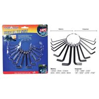 Allen Key Set Metric & Imperial Combination Hex Wrench Keys 14 Sizes- alt image 0