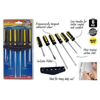 6pc Screwdriver Set Philips & Flathead With Holder Rack- alt image 0