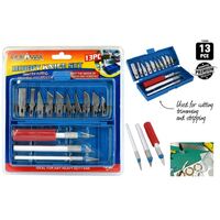 13pcs Hobby Knife Blade Craft Cutter Set With Hard Case- alt image 0