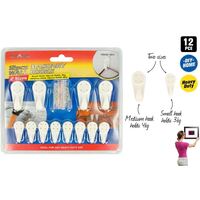 12pc 4kg & 3kg Masonry Wall Hooks Assorted Sizes White Trade Essential Tool- alt image 0