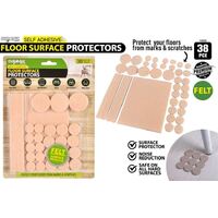 38pc Self Adhesive Floor Surface Protectors Felt Pads Cream Assorted Sizes- alt image 0