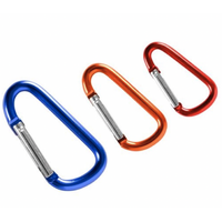 3pc Snap Hook Set Aluminium Carabiner Camping Spring Clip Coloured Assorted Sizes- alt image 0