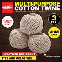 Cotton Twine 1.5mm Width 40m Length 3 Pack- alt image 0