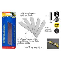 Multi Purpose 5pc Stanley Cutting Knife Blades Refills 100x18mm For Box Cutter Knife- alt image 0
