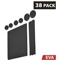 38pc Self Adhesive Floor Surface Protectors EVA Anti Slip Pads Black Assorted Sizes- alt image 0