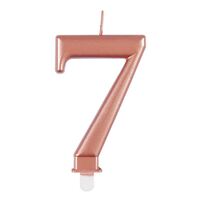 Numeral Candle 8 - Metallic Rose Gold - Cheap Party Supplies Online - BargainPlus.com.au- alt image 0