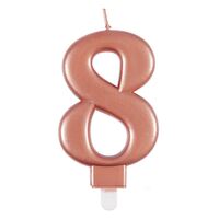 Numeral Candle 8 - Metallic Rose Gold- alt image 0