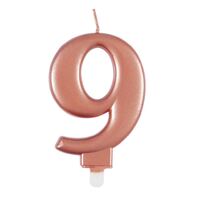 Numeral Candle 9 - Metallic Rose Gold- alt image 0