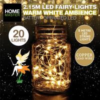 Fairy Lights Warm White Copper Battery Operated 20 Lights- alt image 0