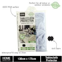 Clear Plastic PVC Tablecloth Protector Cover Outdoor Camping Picnic 130cm x 175cm- alt image 0