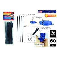 60pce Cable Ties-3.6x150mm-Black- alt image 0