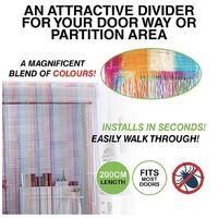 Multi Coloured String Door Curtain 200cm x 90cm- alt image 0