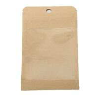 10PCS Kraft Paper Bags Lock Eco Resealable Window Pouches 8cm x 13cm- alt image 0