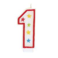 Numeral Candle With Happy Birthday Cake Topper - 1- alt image 0