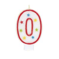 Numeral Candle With Happy Birthday Cake Topper - 0- alt image 0