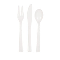 White Assorted Reusable Cutlery 18 Pack- alt image 0