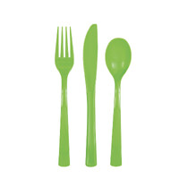 Lime Green Assorted Reusable Cutlery 18 Pack- alt image 0