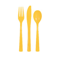 Sunflower Yellow Assorted Reusable Cutlery 18 Pack- alt image 0