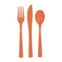 Pumpkin Orange Assorted Reusable Cutlery 18 Pack- alt image 0
