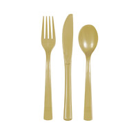 Gold Assorted Reusable Cutlery 18 Pack- alt image 0