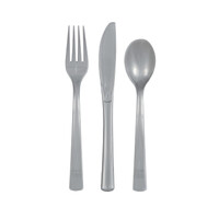 Silver Assorted Reusable Cutlery 18 Pack- alt image 0