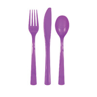 Pretty Purple 18 Assorted Reusable Cutlery- alt image 0
