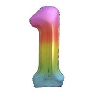 Rainbow Number 1 Foil Balloon 86cm- alt image 0