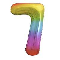 Rainbow Number 7 Foil Balloon 86cm- alt image 0