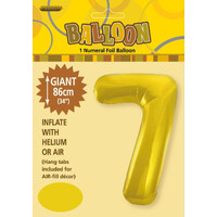 Gold 7 Number Foil Balloon 86cm- alt image 0