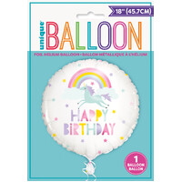45cm Rainbow Unicorn Happy Birthday Foil Balloon- alt image 0