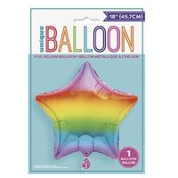 45cm Gradient Rainbow Star Foil Balloon- alt image 0