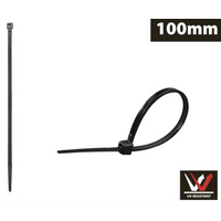 100pce Cable Ties 2.5x100mm Black- alt image 0