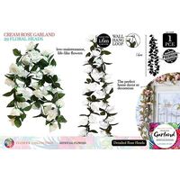 Cream Rose Garland 29 Floral Heads 1.6m- alt image 0
