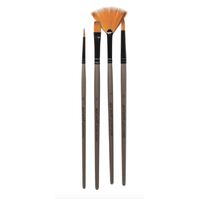 Mont Marte Gallery Series Paint Brush Set - Acrylic 4pc Artist Painting Brushes Set Taklon- alt image 0
