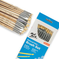 Mont Marte Discovery Natural Hair Flat Angle Brush Set 13pc- alt image 0