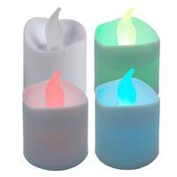 Battery Operated Tealights Large Candles Colour - 4 Pack- alt image 0
