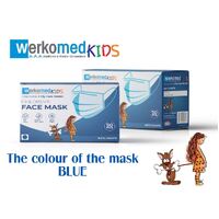 Werkomed Kids Blue Disposable 3 Ply Face Masks 50 Pack Latex Free Earloops Level 2- alt image 0